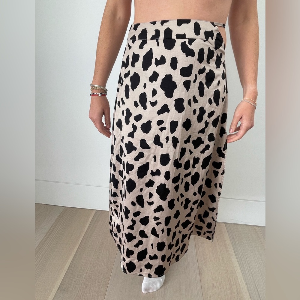 Silk leopard maxi skirt